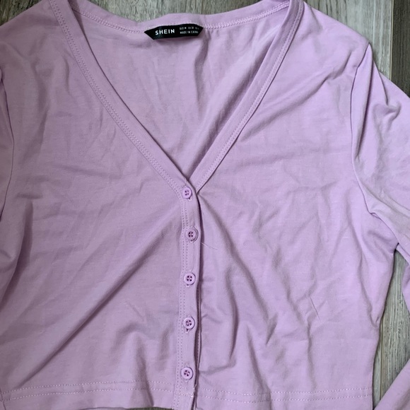 2 for $10‼️ Purple Button-Up Crop Top - Picture 4 of 5